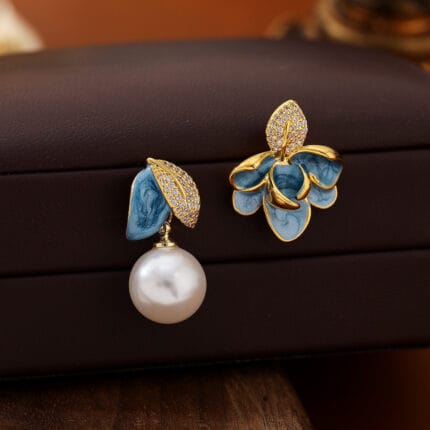korean floral earrings