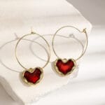 red heart earrings