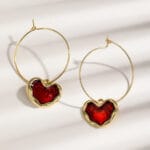 heart hoop earrings