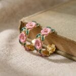 floral hoop earrings