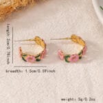 enamel flower earrings